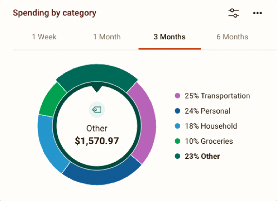 Picture of the Geezeo Spending wheel.