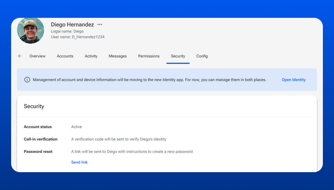 Image of the identity app