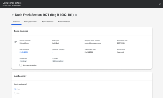 Screenshot of the Jack Henry 1071 Module, open to the Overview tab.