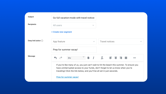 Image of deep links in Messages.