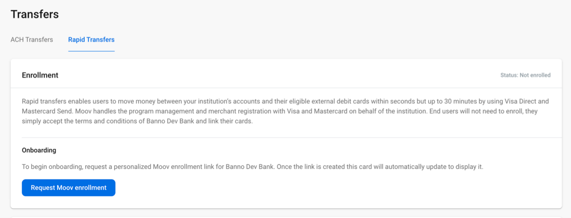 Screenshot of Moov onboarding screen in Banno People.