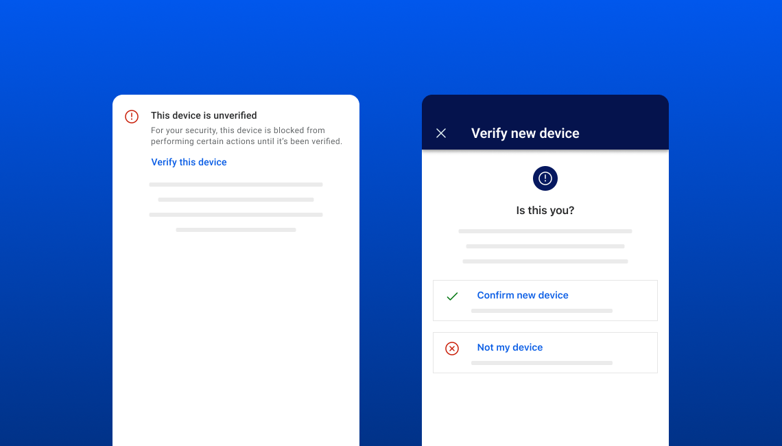 Anchor device verification screens.