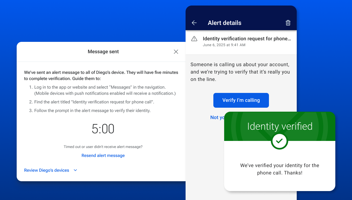 Screenshots related to call-in verification.